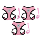 Kuber Industries Reflective Dog Harness with Adjustable Leash|Breathable Polyester Mesh Fabric with Top carry Handle|Large Size|HAT-818|Comfortable No-Pull Grip|Quick Release Buckles|Pink (Pack of 3)